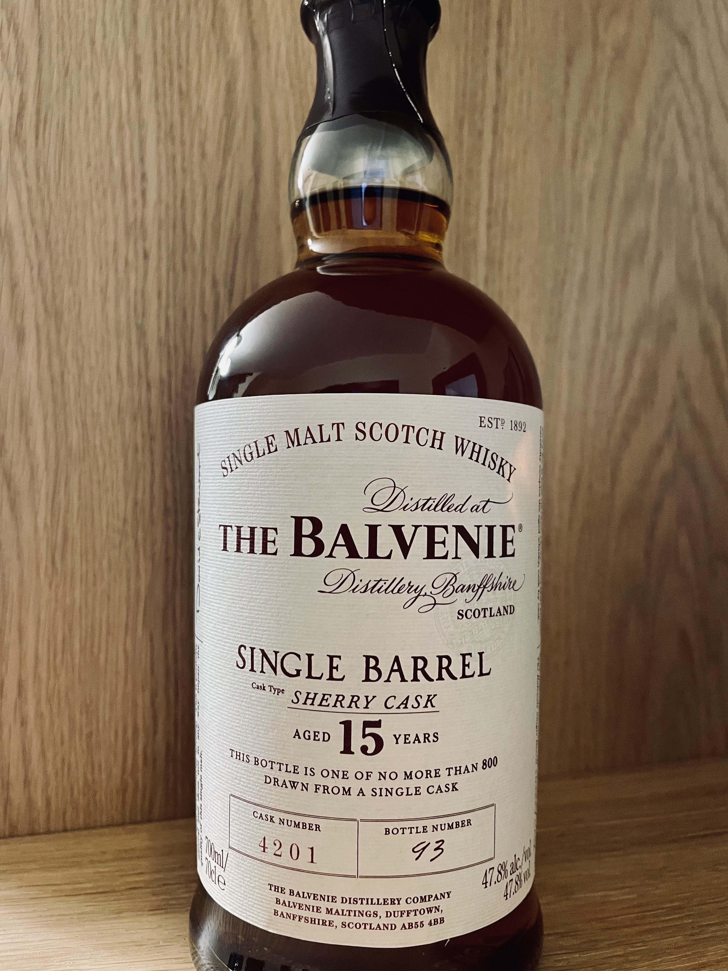картинка Balvenie 15 y.o. Single Barrel - Sherry Cask на сайте Белорусского Виски-Клуба