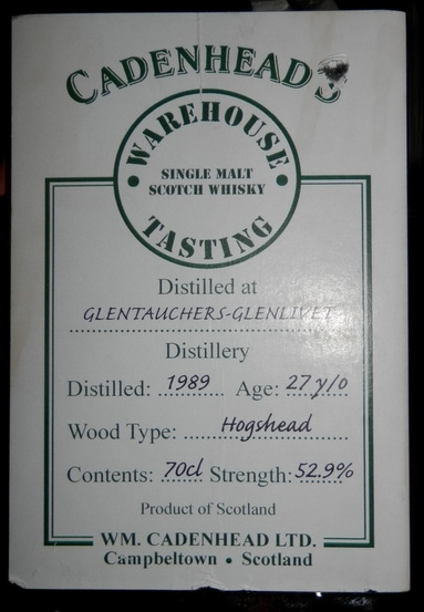 картинка Glentauchers 1989, 27 y.o. CA на сайте Белорусского Виски-Клуба