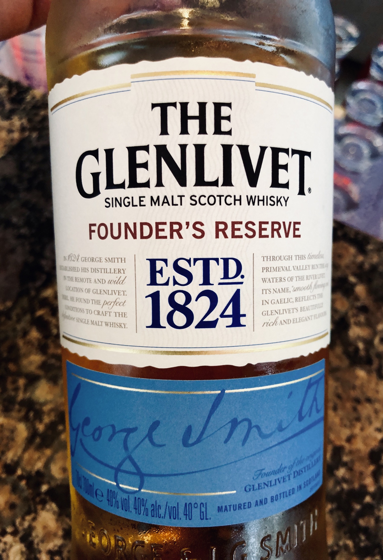 картинка Glenlivet Founders Reserve на сайте Белорусского Виски-Клуба